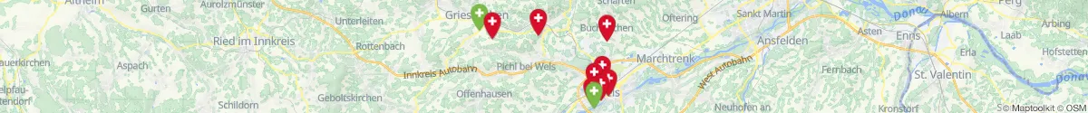 Kartenansicht für Apotheken-Notdienste in der Nähe von Wallern an der Trattnach (Grieskirchen, Oberösterreich)